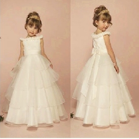 Baby Princess Gown Cascading Ruffle Flower Girl Dresses