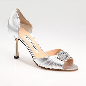 Fashion Women's Leather Diamond Silver Gold Open Toe Pumps