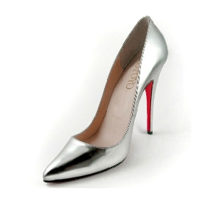 Women's Sheepskin Sexy Silver Pointed High Heeled Bridal Shoes