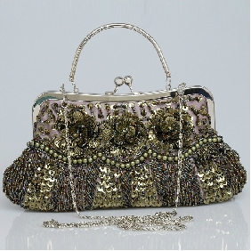 Women's Hand Craft Bead Sequins Retro Evening Bags