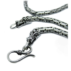 4 MM Dragon Head Pirate Style Man 925 Silver Necklace Lucky Necklace