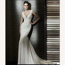 Floor-Length V-neck Chiffon Embroidered Tulle A-line Plus Size Wedding Dresses
