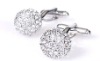 Lucite Sliever Crystal Cuff Links